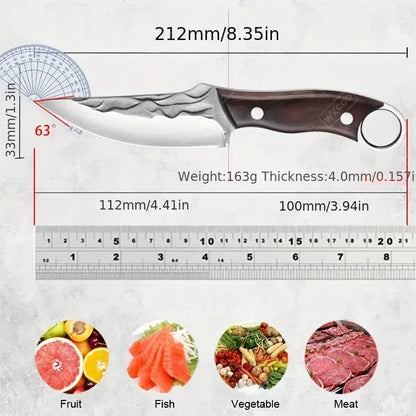 Kitchen Knife Meat Professional Stainless Steel Cleaver Boning Slicer Butcher Fruit Camping Multipurpose Sharp Knife