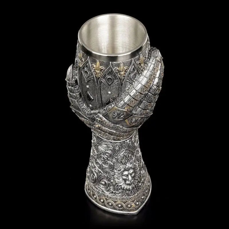 Nordic Mythology Wine Glass Armoured Glove Chalice Resin Stainless Steel Goblet Cocktail Glasses Whiskey Cup Pub Bar Drinkware