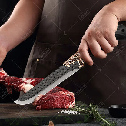 8PCS Professional Kitchen Chef Knife Set Stainless Steel Forged for Cooking Meat Vegetable Fish Utility Cutting