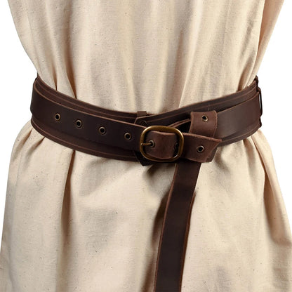 Upgraded Leather Vintage Medieval Belt Men Knight Waistband Pirate Gothic Tunic Robe Buckle Belt Halloween Costume Accessories