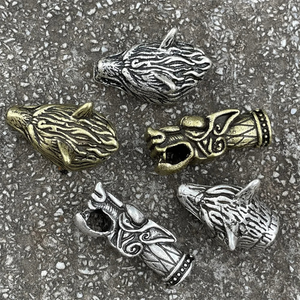 Viking Wolf Heads Beads