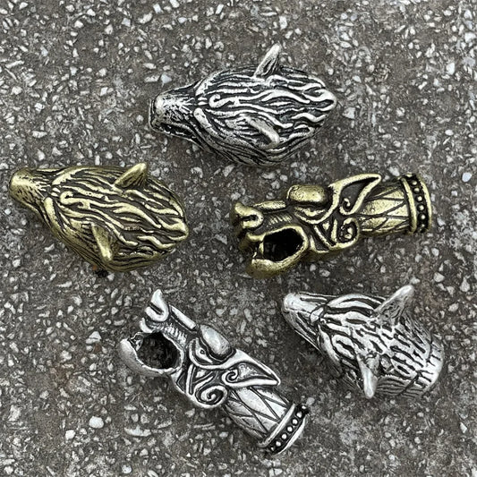 Viking Wolf Heads Beads