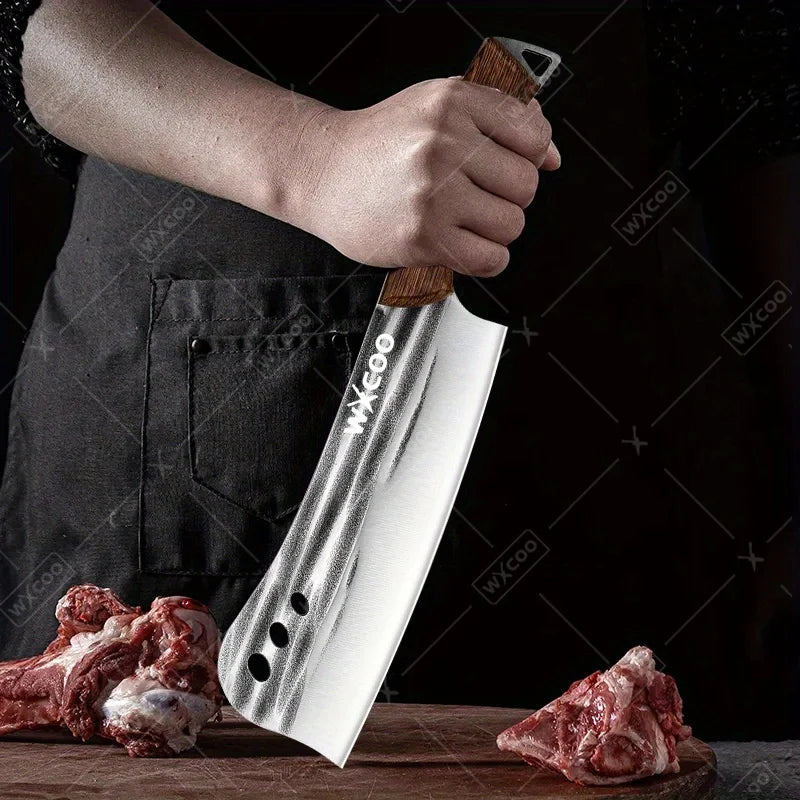 1 PC/3 PCS Stainless Steel Meat Cleaver Sharp Boning Knife Kitchen Utility Knife Handmade Forged Multipurpose Tool Wooden Handle