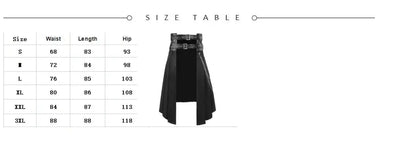 Men's Leather Skirt Spring And Autumn New Rock Non-Mainstream Punk Style Casual Large Size Half Skirt  cosplay costumes