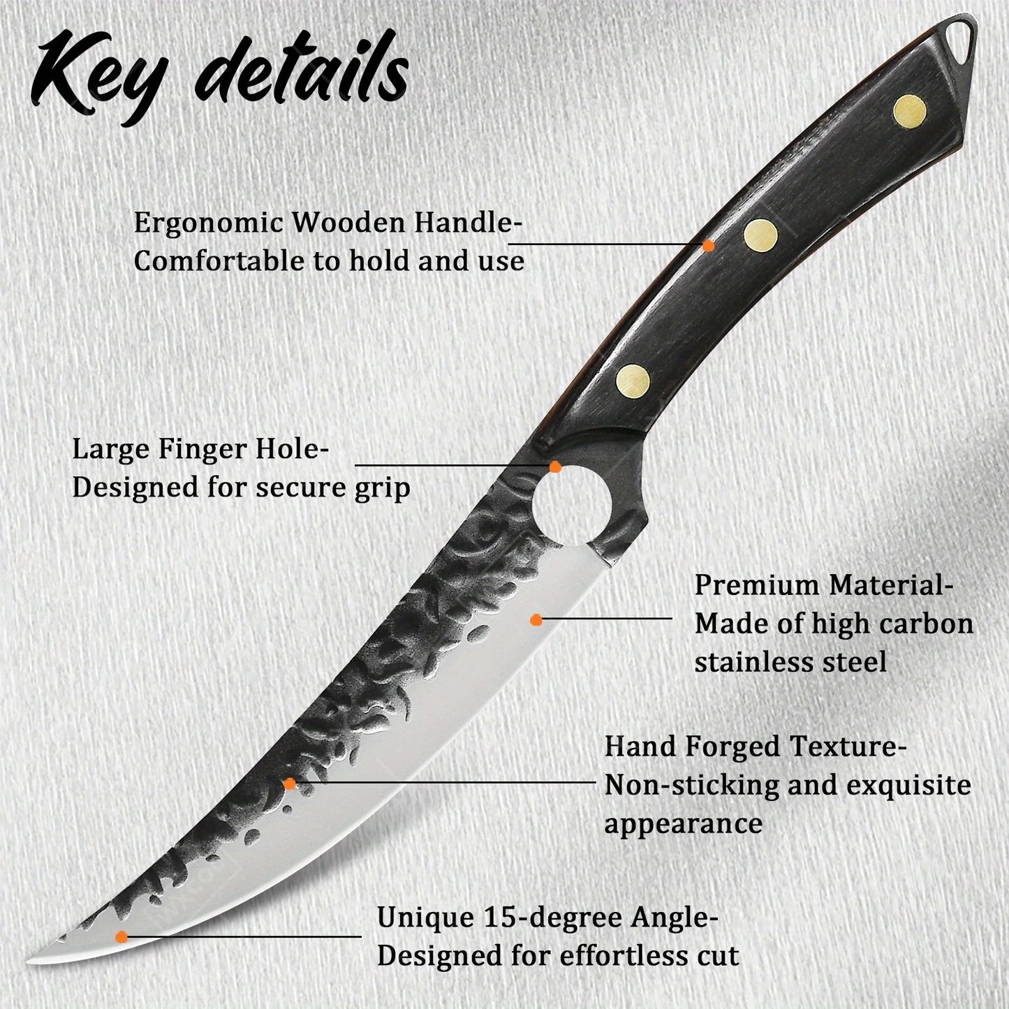 3Pcs Multipurpose Knife Small Pocket Kitchen Chef Knife High Carbon Steel Boning Slicing Mini Knife Stainless Steel Santoku