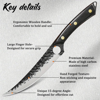 3Pcs Multipurpose Knife Small Pocket Kitchen Chef Knife High Carbon Steel Boning Slicing Mini Knife Stainless Steel Santoku