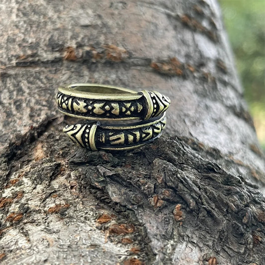 Dragon Norse Viking Runes Jewelry Ring Women Men