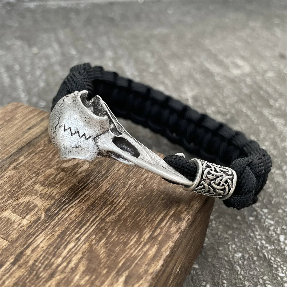 Viking Odin Raven Skull Bracelet