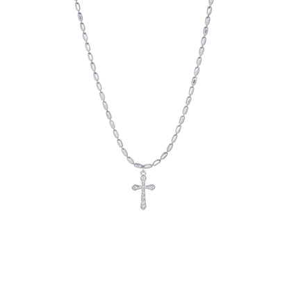 Real Pure 925 Sterling Silver Simple Cross Pendant Necklaces for Men and Women Couples Viking Christian Jewelry Ships from USA