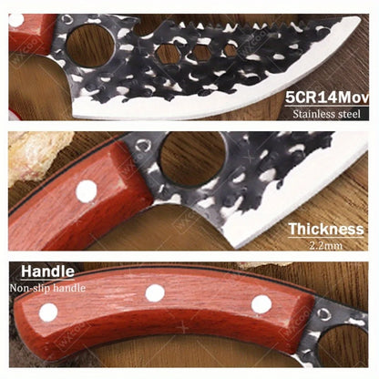 1 PC Stainless Steel Boning Knife Professional Kitchen Chef Knife Multipurpose Barbecue Fish Cutting Knife With Sheath