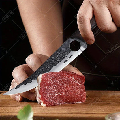 1 PC High Carbon Steel Boning Knife with Sheath Professional Kitchen Knife Multipurpose Fruit Vegetable Meat Fish Cleaver Sharp