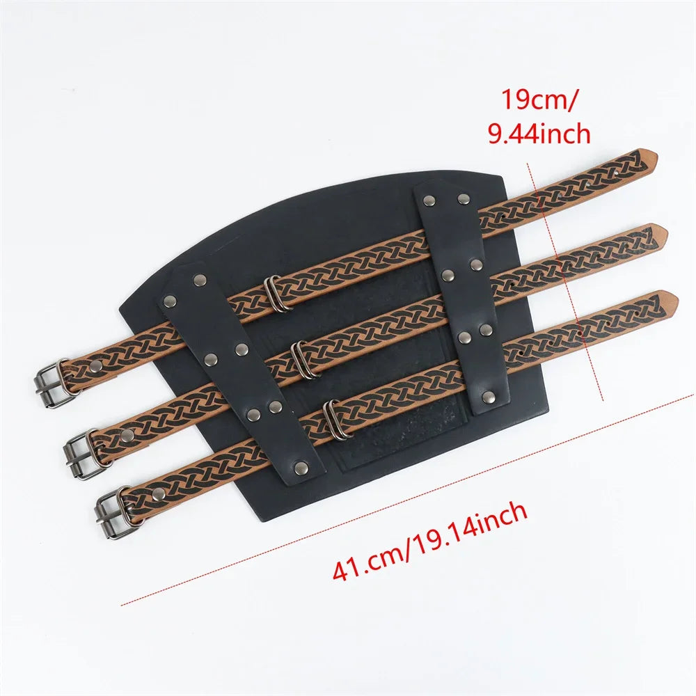 Medieval leather wide waistband brave knight role-playing Viking wristband Halloween Coplay shoulder armor accessory set