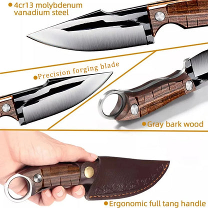 3Pcs Viking knife Chef Knife Japan Kitchen Meat Cleaver Butcher Boning Knife BBQ