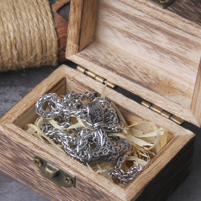 Stainless Steel Small Thor's Hammer Viking Necklace