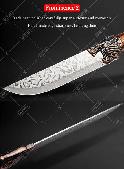 6PCS Professional Kitchen Chef Knife Set Handmade Forged Stainless Steel Meat Cleaver Utility Boning Vegetable Chopper Cutting