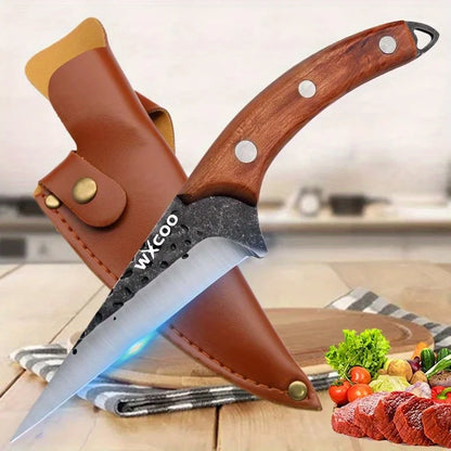 1PC/3PCS Stainless Steel Multipurpose Chef Knife Kitchen Tools Boning Slicing Peeling Filleting Butcher Meat Cleaver Wood Handle