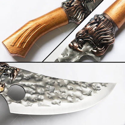 9PCS Professional Kitchen Chef Knife Set Stainless Steel Utility Knife Cutters Mini Knife Butcher Knife Boning Fish Pizza Cheese