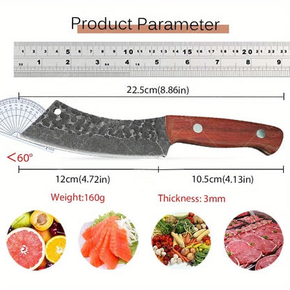 1PC Forging Boning Knife Stainless Steel Small Pocket Knife Barbecue Cleaver Outdoor Meat Cooking Wood Handle