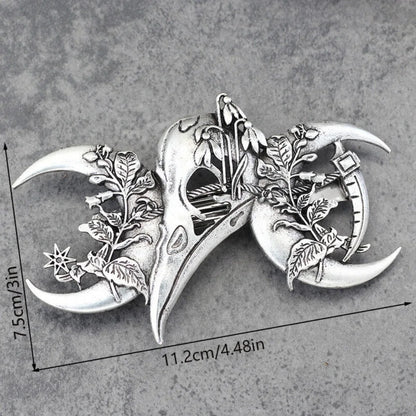 4PCS Witch Viking Norse celtic raven skull Barrette Hairpin Gothic Hair Accessory