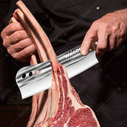 1 PC/3 PCS Stainless Steel Meat Cleaver Sharp Boning Knife Kitchen Utility Knife Handmade Forged Multipurpose Tool Wooden Handle