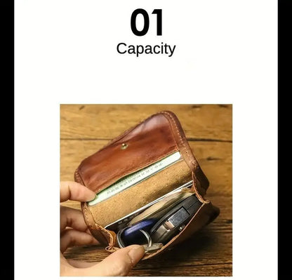 1pc Viking Sporran Retro Style Handcrafted Leather Genuine Cowhid Card Wallet Card Case Pouch Coin Purse Wallet