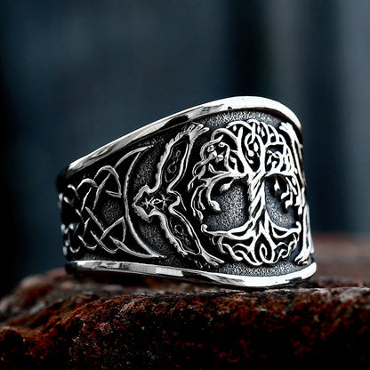 Stainless Steel Tree of Life Signet Ring