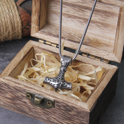 Stainless Steel Small Thor's Hammer Viking Necklace