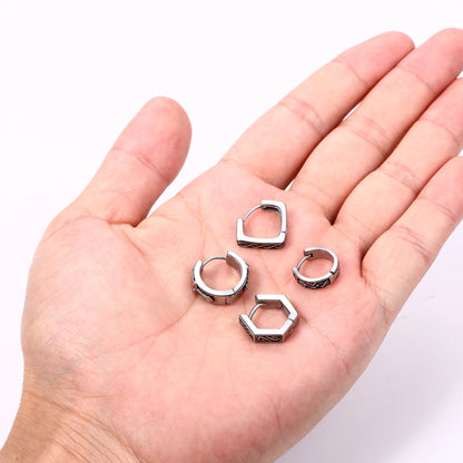 Norse Viking Runes Earrings Stainless Steel