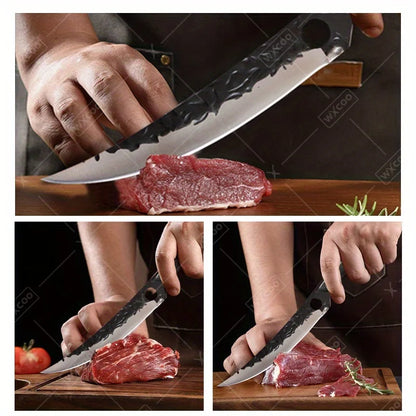 3Pcs Multipurpose Knife Small Pocket Kitchen Chef Knife High Carbon Steel Boning Slicing Mini Knife Stainless Steel Santoku
