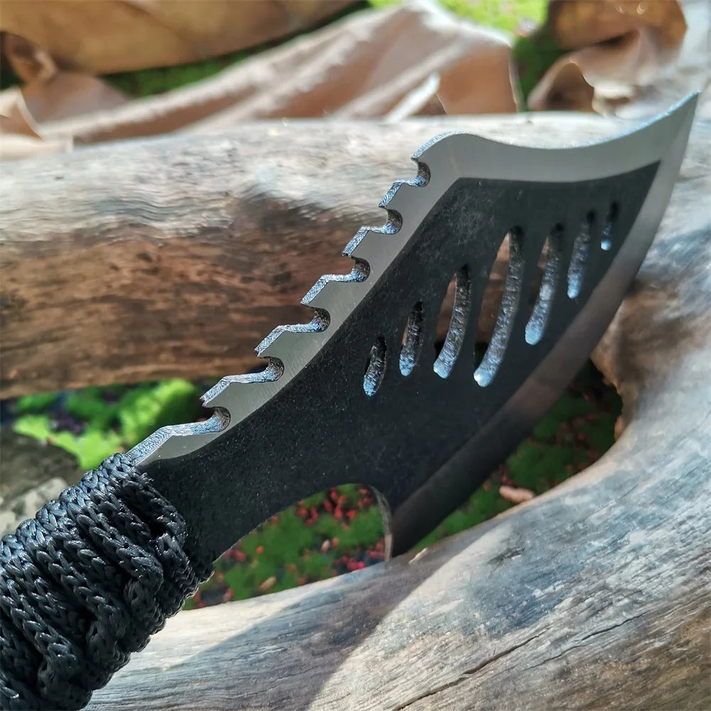 Stainless Steel Survival Hunting Tomahawk Ax - Lightweight Camping Hand Fire Ax with Paracord Handle and Nylon Sheath