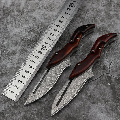 Damascus Knives Tactical Hunting Mechanical Folding Knife Fixed Blade Outdoor Camping Survival EDC Pocket Defense Tools