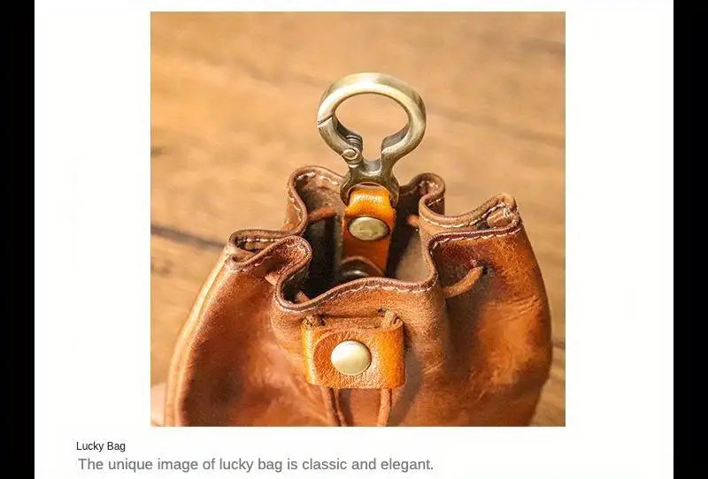 1pc viking sporran mini Soft Retro style Handcrafted Genuine Cowhide Change Holder Pouch Coin Purse Keychain for men and women