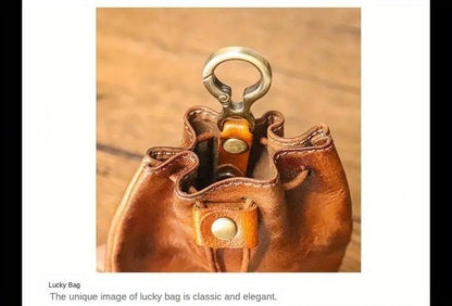 1pc viking sporran mini Soft Retro style Handcrafted Genuine Cowhide Change Holder Pouch Coin Purse Keychain for men and women