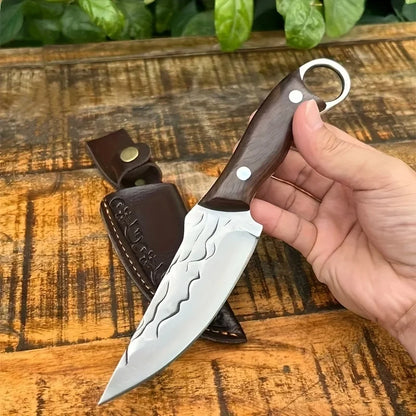 Kitchen knives, boning knife, boning knife with scabbard,  Outdoor darling, Hand-Forged Hammered Knife