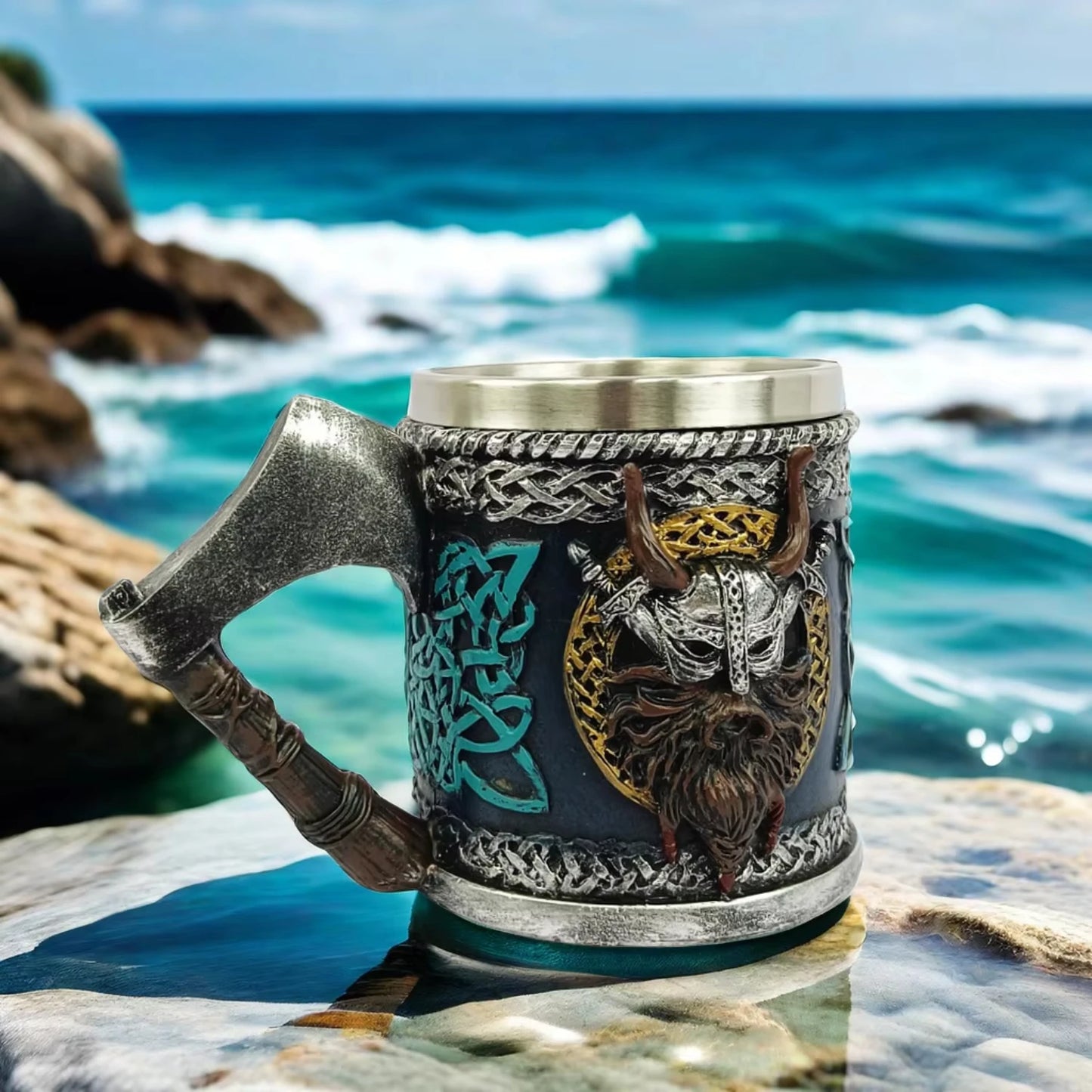 Beer Mug, European Medieval Battle Axe,  Character Coffee Mug,  Gift, Halloween