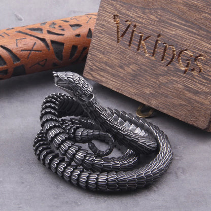 Viking snake vintage punk Necklace for men never fade stainless steel fashion Jewelry hippop street culture