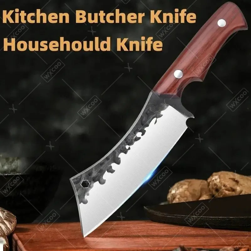 3 PCS Stainless Steel Kitchen Chef Knife Set Hand Forged Multipurpose Boning Knife Mini Utility Slicing Cooking Butcher Fruit