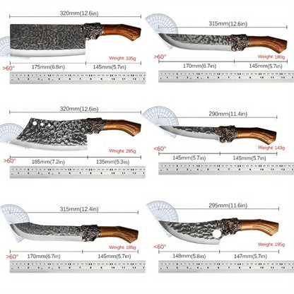 6Pcs Professional Kitchen Chef Knife Set Stainless Steel Utility Knife Boning Knife Butcher Knife Fish Knife Cutting Knife