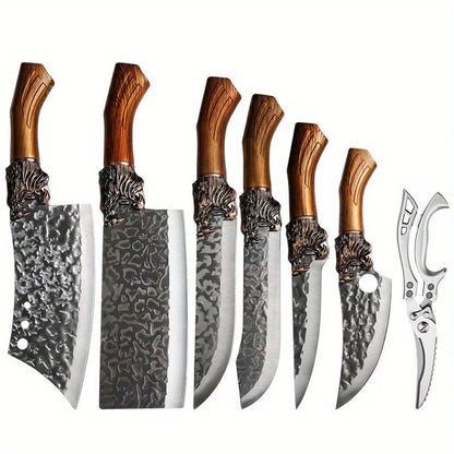 1-7 forged kitchen knife sheath, faucet-shaped handle, suitable for meat and fish