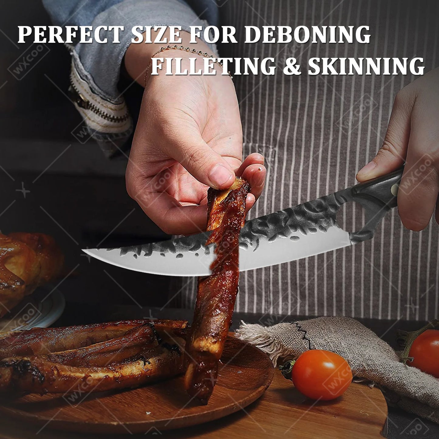 3Pcs Multipurpose Knife Small Pocket Kitchen Chef Knife High Carbon Steel Boning Slicing Mini Knife Stainless Steel Santoku