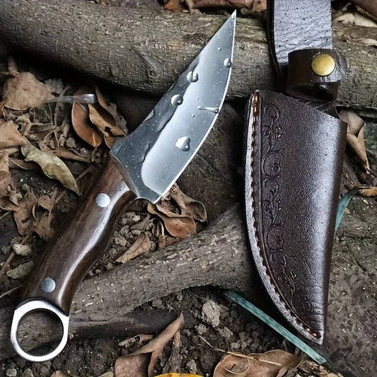 Kitchen knives, boning knife, boning knife with scabbard,  Outdoor darling, Hand-Forged Hammered Knife