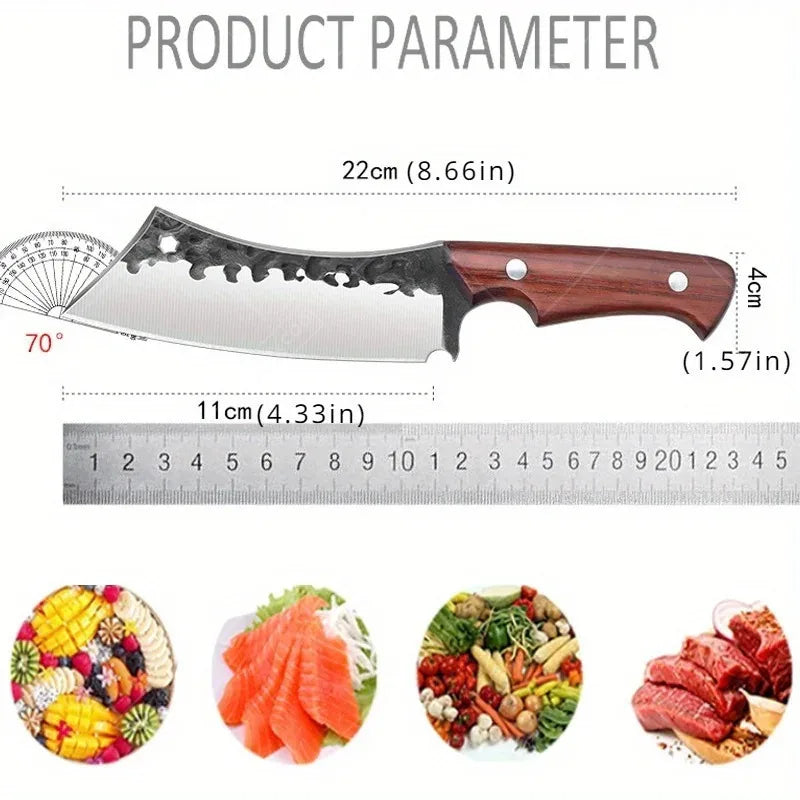 3 PCS Stainless Steel Kitchen Chef Knife Set Hand Forged Multipurpose Boning Knife Mini Utility Slicing Cooking Butcher Fruit