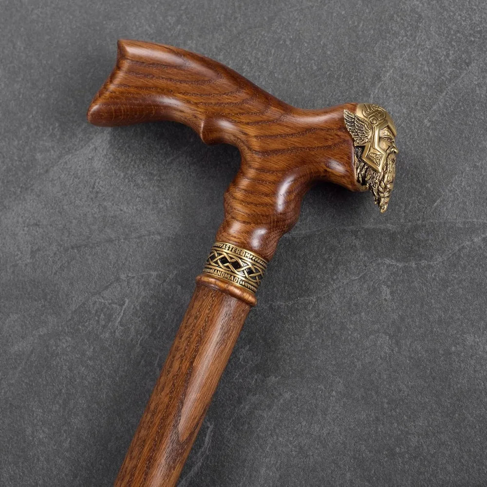 Asterom Cane - Handmade Viking Walking Cane - Canes for Men - Wooden, Unique, Cool, Walking Sticks for Men & Seniors (Thor in Ca