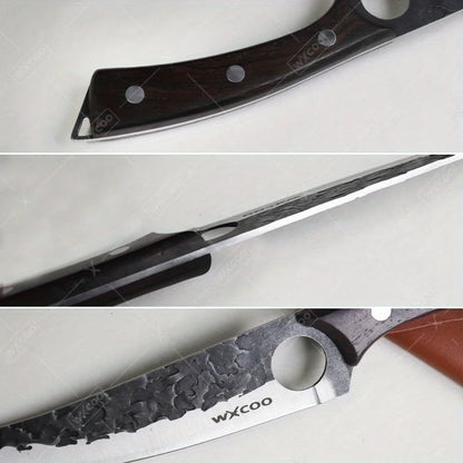 4PCS Stainless Steel Knife Set Professional Handmade High Quality Sharp Kitchenware Boning Meat Cleaver Fruit Knife with Covers