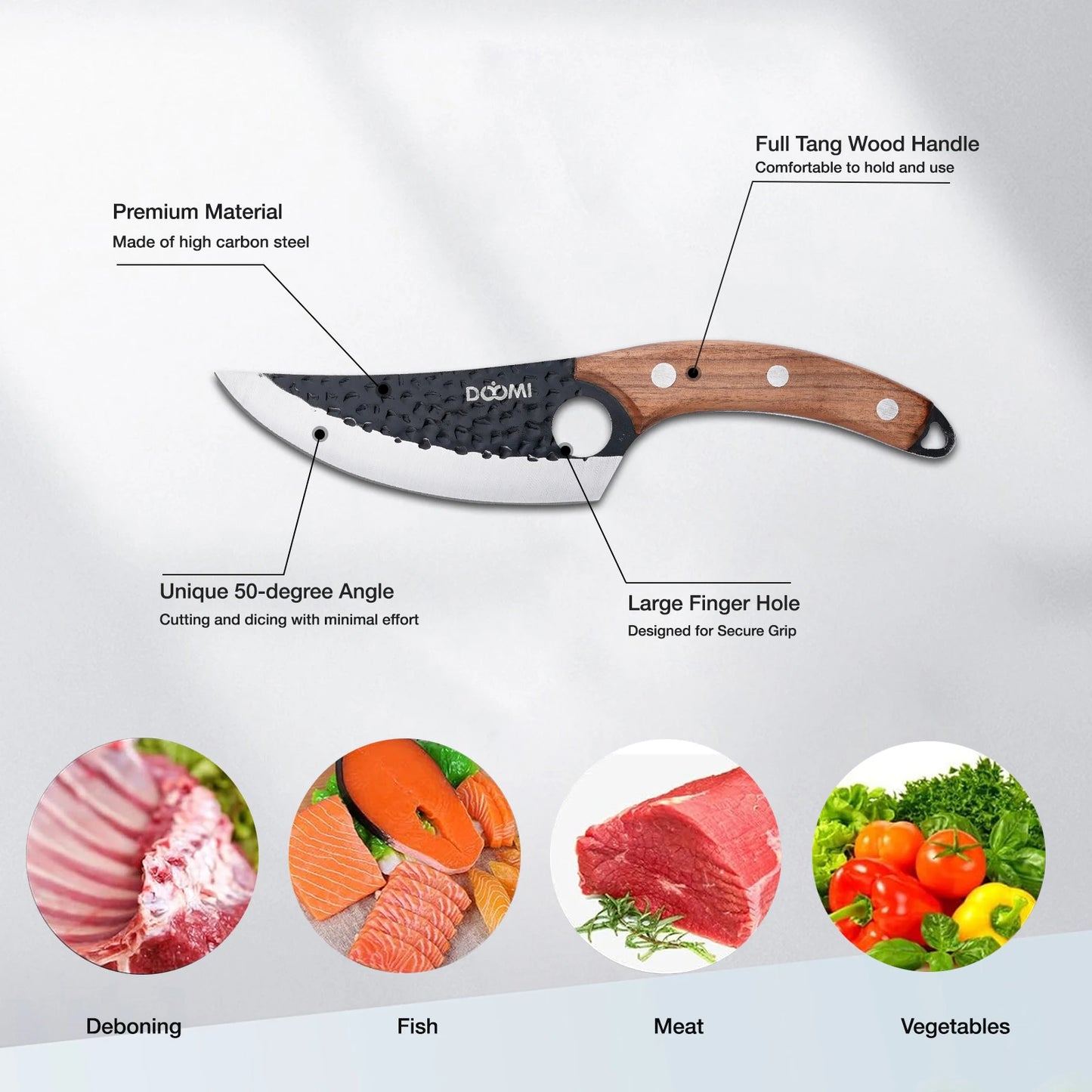 Kitchen Upgraded Viking Knives with Sheath Hand Forged Butcher for Meat Cutting Japanese Cooking Sharp Cleaver Chef and Outdoor