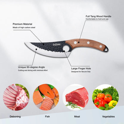 Kitchen Upgraded Viking Knives with Sheath Hand Forged Butcher for Meat Cutting Japanese Cooking Sharp Cleaver Chef and Outdoor
