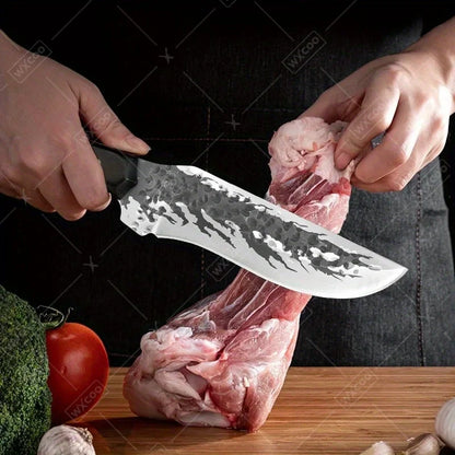 2PCS Stainless Steel Knife Handmade Forged Cleaver Boning Fish Barbecue Camping Outdoor Kitchen Knife