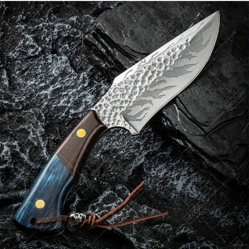 2PCS Stainless Steel Knife Handmade Forged Cleaver Boning Fish Barbecue Camping Outdoor Kitchen Knife
