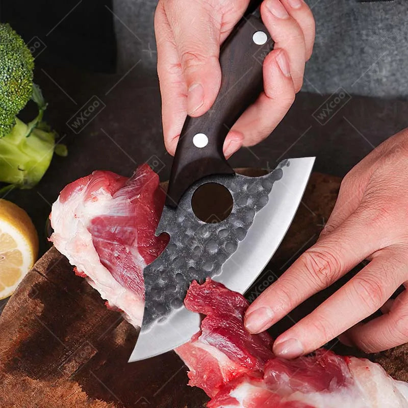 3 Pcs Stainless Steel Kitchen Chef Knife Set Multipurpose Boning Cleavers Utility Cutters Mini Meat Paring Slicing Tools
