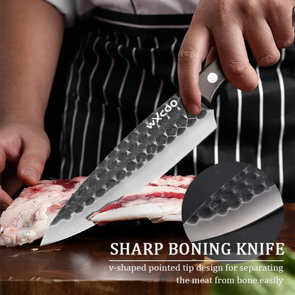 4PCS Kitchen Chef Knife Set Multipurpose Cooking Knife Stainless Steel Boning Barbecue Vegetable Chopper Cutting Utility Outdoor